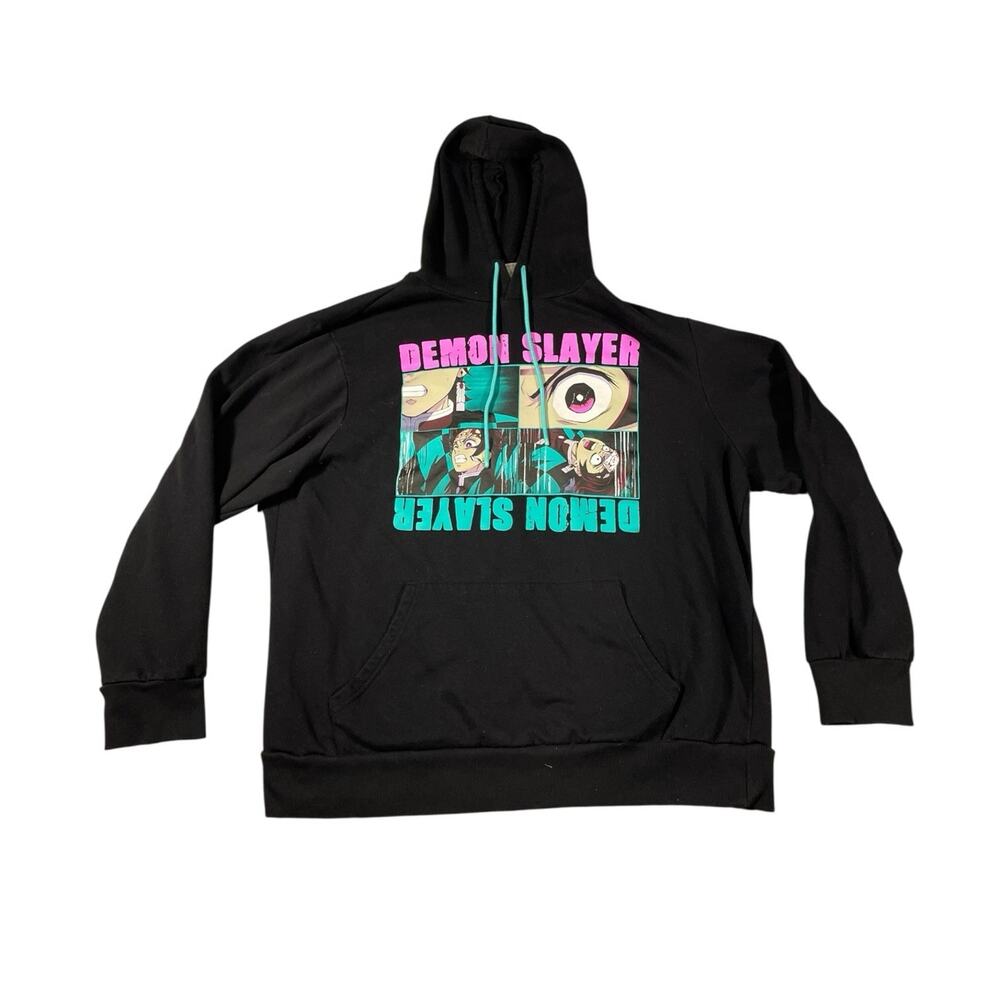 Demon Slayer Hoodie Black Anime Graphic Pullover Sweatshirt Unisex